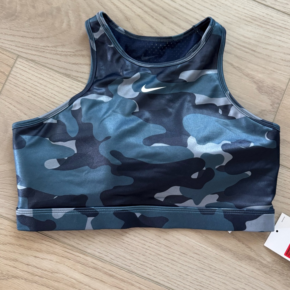 NWT Nike Navy Camo Sports Bra Size Large